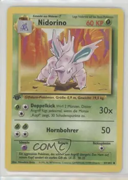 Nidorino German 1st Ed. Pokemon Base Set #37 1999 15fy - Image 1