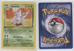 Nidorino German 1st Ed. Pokemon Base Set #37 1999 15fy - Image 3