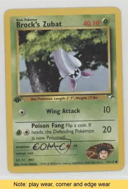 Brock's Zubat 1st Ed. Pokemon Gym Heroes #74 2000 READ 00e8 - Image 1