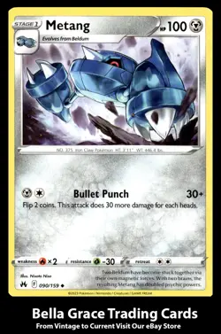 Pokemon TCG Crown Zenith Metang #090/159 Uncommon - Image 1