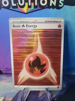 2025 Pokemon TCG Basic Fire Energy 018 Black Bolt White Flare Holo Card NM+ - Image 1