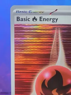 2025 Pokemon TCG Basic Fire Energy 018 Black Bolt White Flare Holo Card NM+ - Image 2
