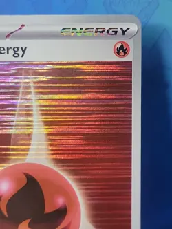2025 Pokemon TCG Basic Fire Energy 018 Black Bolt White Flare Holo Card NM+ - Image 3