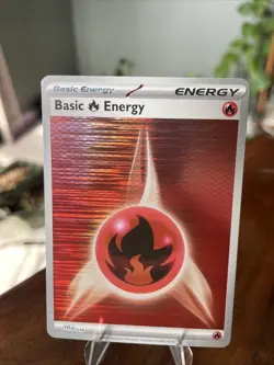 2025 Pokemon TCG Basic Fire Energy 018 Black Bolt White Flare Holo Card NM+ - Image 1