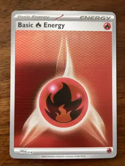 2025 Pokemon TCG Basic Fire Energy 018 Black Bolt White Flare Holo Card NM+ - Image 3