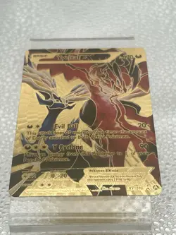 Yveltal EX HP170 Evil Ball Pokemon Shiny Gold Card Art - Image 1