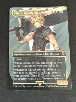 Cloud, Ex-SOLDIER (Borderless) (Surge Foil) Commander: Final Fantasy Mtg - Image 1