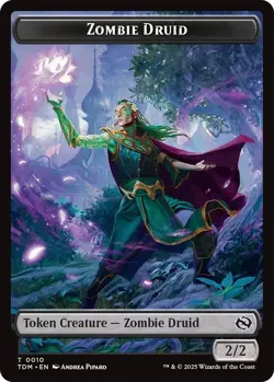 Foil Zombie Druid/Treasure Token, Tarkir Dragonstorm Tokens, MTG, 4 pack, Magic - Image 2