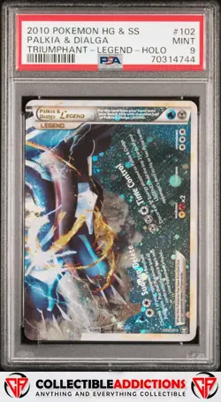 2010 Pokemon Heartgold & Soulsilver Triumphant #102 Palkia & Dialga Legend PSA 9 - Image 1