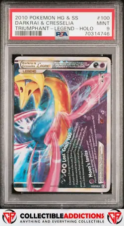 Pokemon Heartgold & Soulsilver Triumphant 100 Darkrai & Cresselia Legend PSA 9 - Image 1