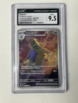 2023 Pokemon Paldea Evolved Tyranitar 222/193 Illustration Rare Holo CGC 9.5 - Image 1