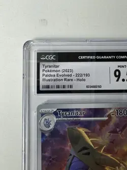 2023 Pokemon Paldea Evolved Tyranitar 222/193 Illustration Rare Holo CGC 9.5 - Image 2