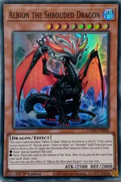 DAMA-EN008 ALBION THE SHROUDED DRAGON SUPER RARE 1ST EDITION YuGiOh CARD - Image 1