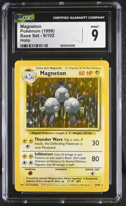 CGC 9 MINT Magneton 1999 Base Set 9/102 Holo Pokemon Card psa - Image 1