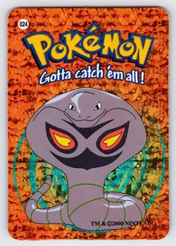 Arbok #024 2000 Pokemon Vending Prism Holo Sticker Card Authentic Nintendo - VLP - Image 1