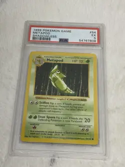1999 pokemon metapod shadowless Trading Card PSA 5 - Image 3