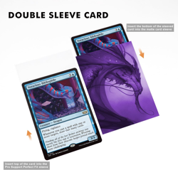 100 Card Sleeves for MTG with 100 Inner Sleeve, Textured Back Art Sleeves, Fit S - Image 4