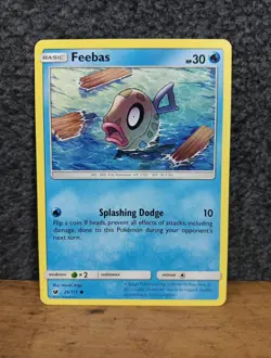 Feebas 26/111 - NM SM Crimson Invasion - Pokemon 2017 Common TCG Card (B) Game - Image 1