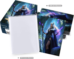 100 MTG Card Sleeves with 100 Inner Sleeve, Textured Back Art Sleeves, Fit Stand - Image 5