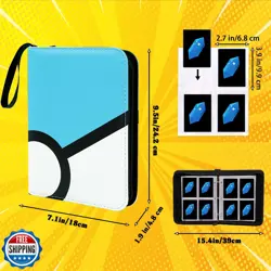 Card Binder 4-Pocket, 400 Pockets Fashion Design Trading Card Holder for Prem - Image 4