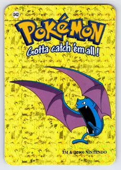 Golbat #042 2000 Pokemon Vending Prism Holo Sticker Card Authentic Nintendo - Nm - Image 3