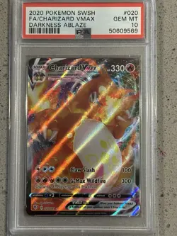 2020 Pokemon SWSH Darkness Ablaze #020 Charizard Vmax FA PSA 10 GEM MINT - Image 1