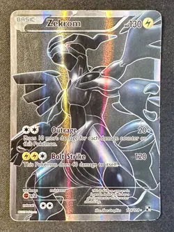 Zekrom 114/114 2011 Black & White Base Set Pokemon Card TCG Full Art Holo - Mp - Image 1