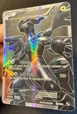 Zekrom 114/114 2011 Black & White Base Set Pokemon Card TCG Full Art Holo - Mp - Image 3