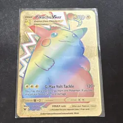 Pikachu VMAX Rainbow Gold Pokemon Card HP310 Collectible/Gift/Display - Image 1