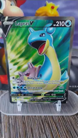 LAPRAS V Sword & Shield POKEMON Full-Art 2020 Holo Trading Card 189/202 - Image 1
