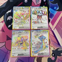 Pokemon TCG | English Scarlet & Violet Full Art SR Rainbow X4 Card Bundle - Image 1