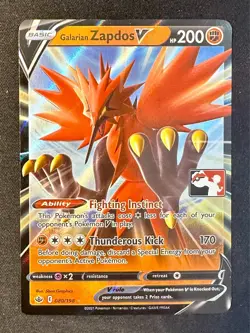 Galarian Zapdos V 080/198 Play! Prize Pack Series 1 Pokemon Card Exclusive Stamp - Image 1