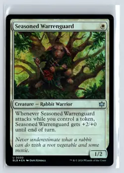 FOIL Seasoned Warrenguard Bloomburrow Uncommon - MTG Magic the Gathering Card - Image 1