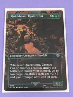 MTG: The Lord of the Rings: Quickbeam, Upstart Ent Borderless Foil #0419 NM - Image 1