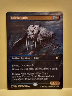 MTG Magic the Gathering Card NM/M - Baleful Strix Borderless FOIL - Image 3