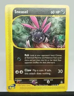 Pokemon Sneasel Aquapolis Common Non Holo 110/147 LP - FAST FREE SHIPPING - Image 1