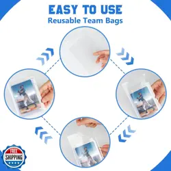 DEDC 200 Pcs Card Sleeves Team Bags for Trading Cards, Team Bag Fit 3x4 Top L - Image 3