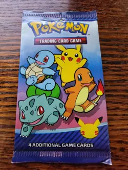 Pokemon 2021 25th Anniversary McDonalds Promo Pack Booster 4 Card Pack English - Image 1