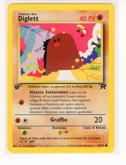 ~ITA~ ITALIAN Diglett 1st Edition Team Rocket 52/82 Pokemon Card (C1) - Image 1