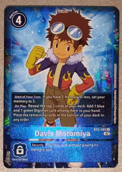 Digimon Card Game Davis Motomiya BT3-093 R Alternate art English - Image 1