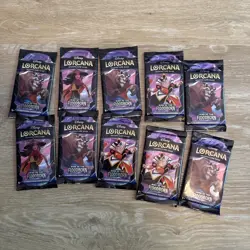 Disney Lorcana Trading Card Game Rise of the Floodborn Booster Packs - Lot of 10 - Image 1