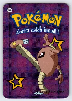 Hitmonlee #106 Pokemon Vending Techno Prism Holo Sticker Card Nintendo - Nm/Vlp - Image 3