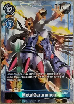 Digimon Card Game MetalGarurumon BT1-044 SR Alternate art English - Image 1