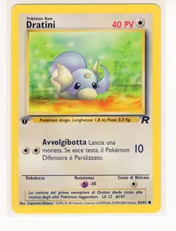 ~ITA~ ITALIAN Dratini 1st Edition Team Rocket 53/82 Pokemon Card (C1) - Image 1