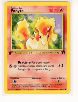 ~ITA~ ITALIAN Ponyta 1st Edition Team Rocket 64/82 Pokemon Card (C1) - Image 1
