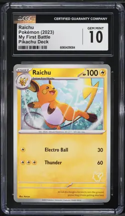 CGC 10 RAICHU - My First Battle Deck Exclusive artwork - POP 2 - Pokemon Card - Image 1