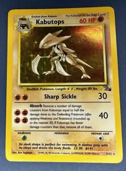 Pokemon TCG Kabutops 9/62 Fossil Set Holo Vintage Rare Card WOTC 1999 - Image 4