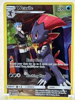 Weavile - 238/236 - Pokemon Cosmic Eclipse Sun & Moon Secret Rare Card - Image 1