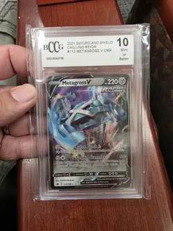 2021 Pokemon Sword and Shield Chilling Reign Metagross V URR #112/198 - BCCG 10 - Image 1