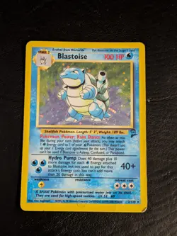 Pokemon TCG Blastoise 002/130 Base Set 2 Holo Water WOTC LP - Image 2
